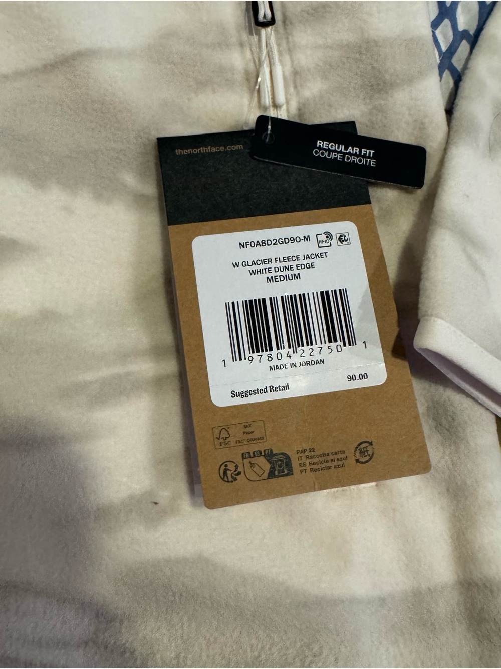NWT medium WOMENS glacier fleece jacket white dune edge - Picture 2 of 5